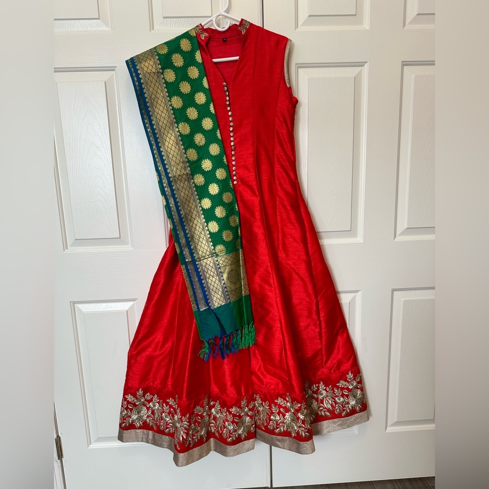 Red Floor Length Grown